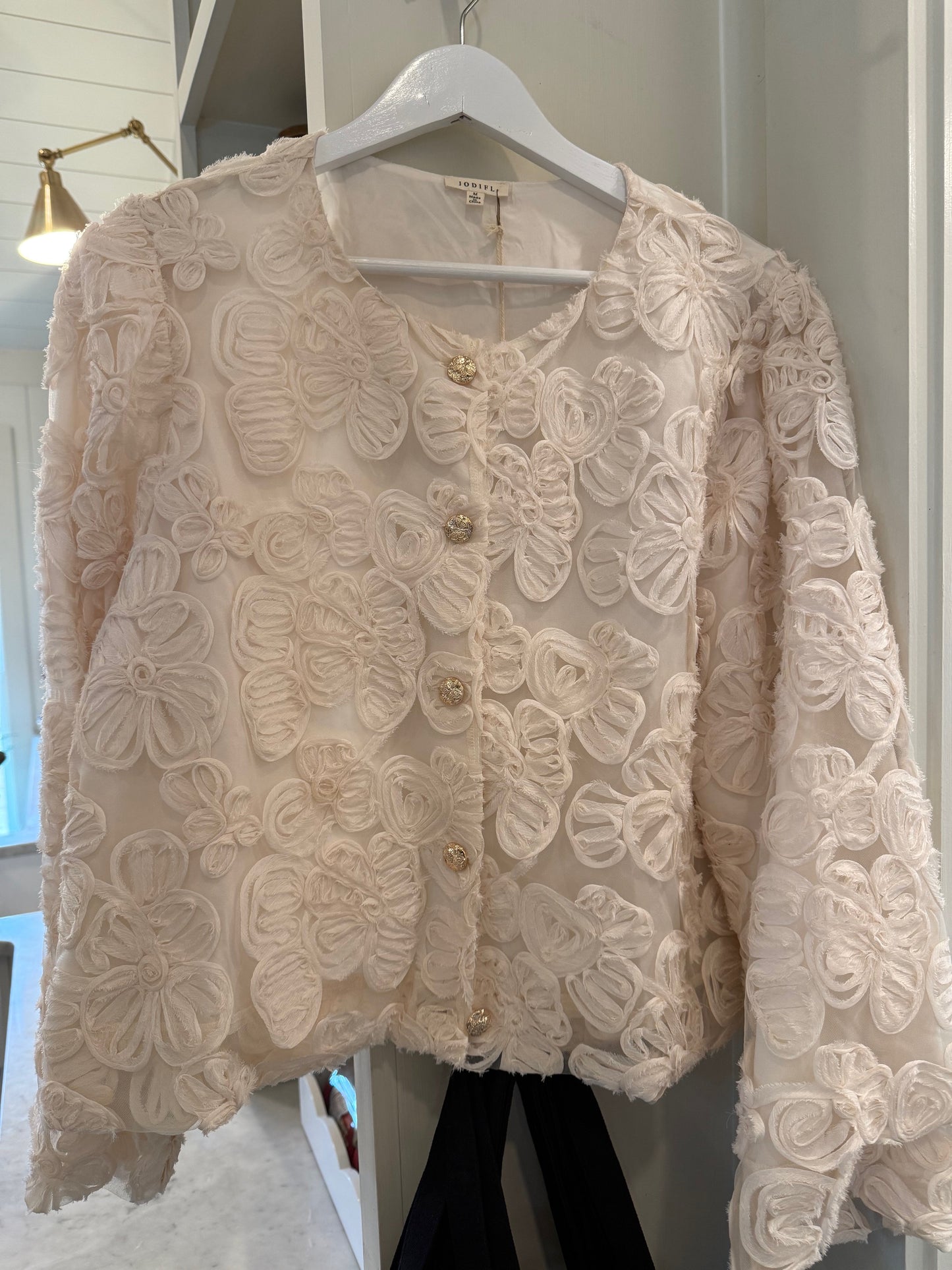 Ivory Blossom Applique Jacket