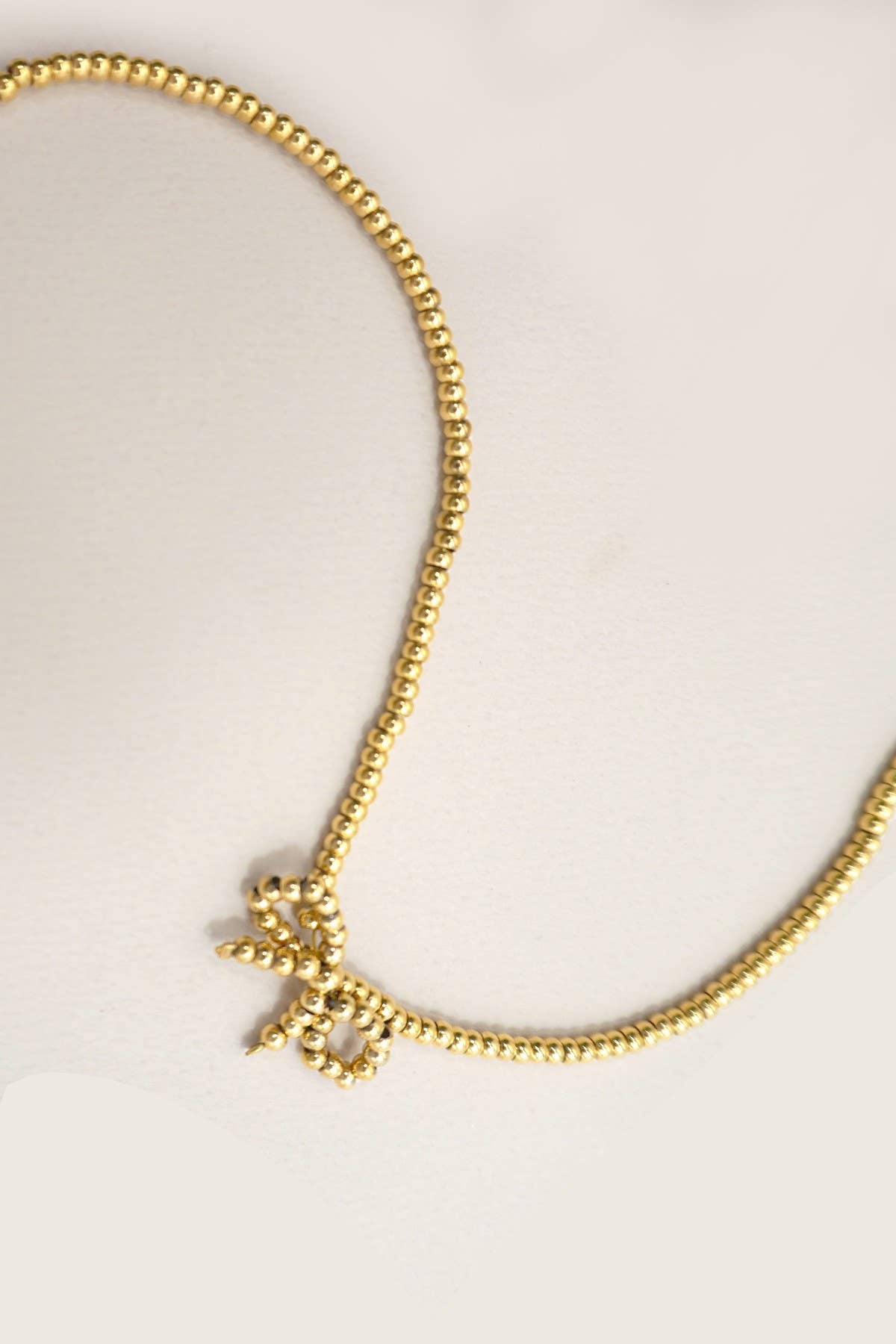 18k Stainless Steel Gold Bow Necklace