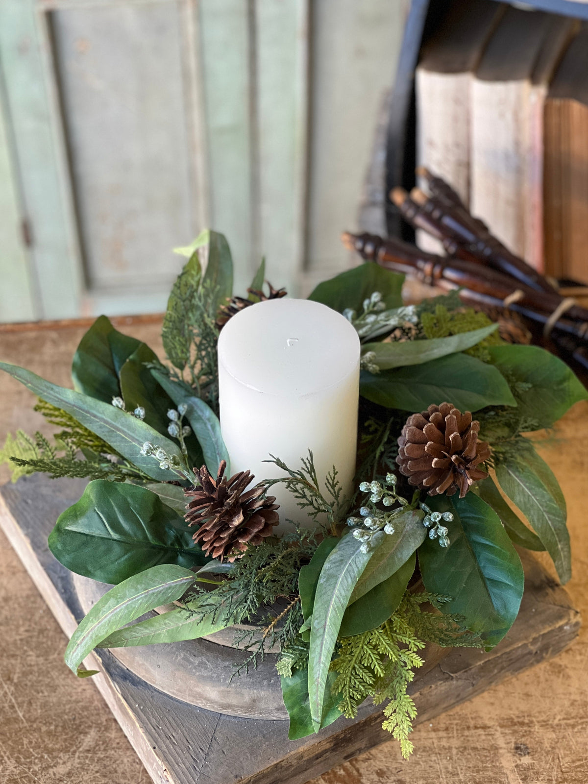 Quiet Woods Magnolia Candle Ring | 16"