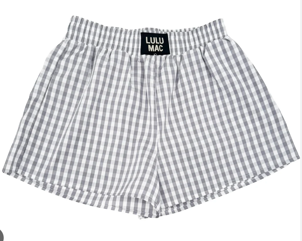 LULU MAC Grey Gingham Boxer Short
