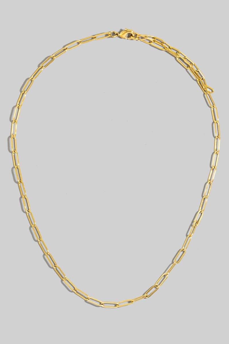 Gold Plated Dainty Chain Necklace: GOLD Water resistant