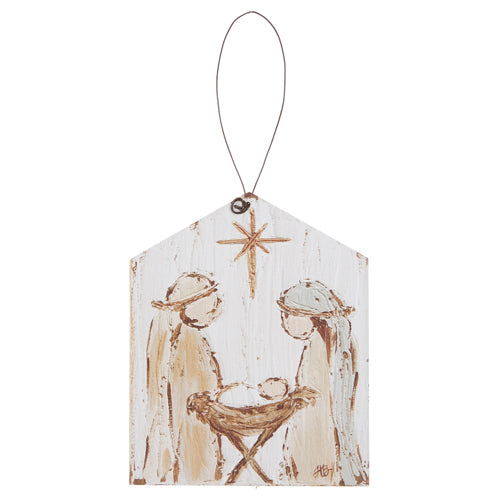 6" Nativity Wood Ornament