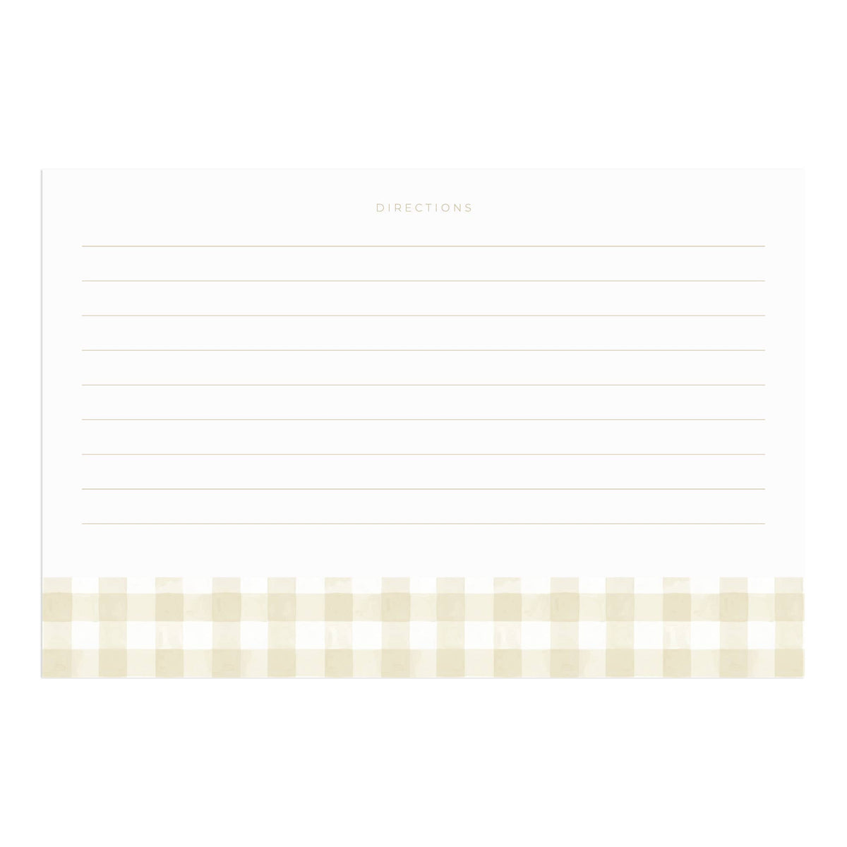 Beige Gingham Tin Recipe Box