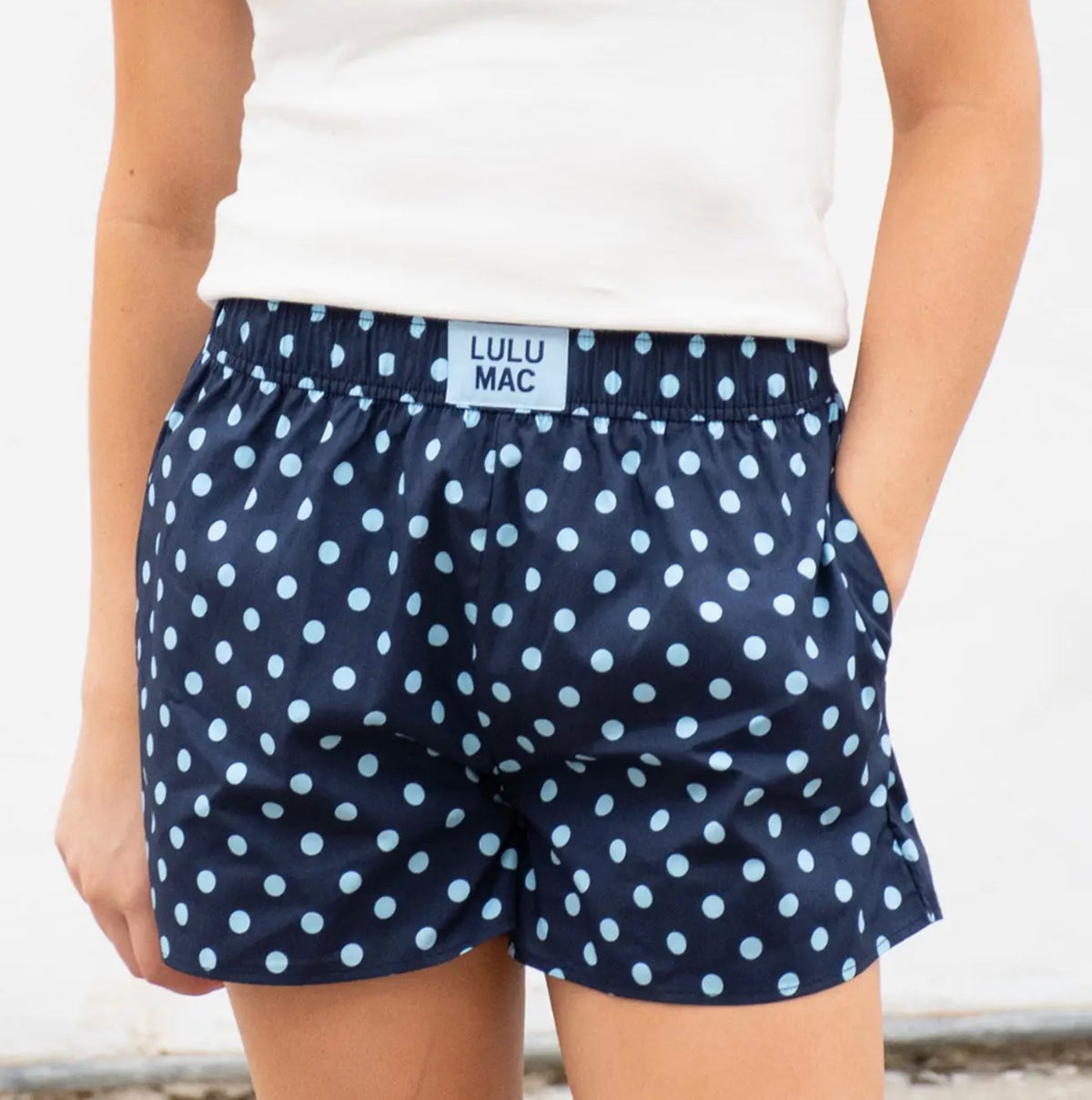 LULU MAC Navy/Light Blue Sm Polka Dot