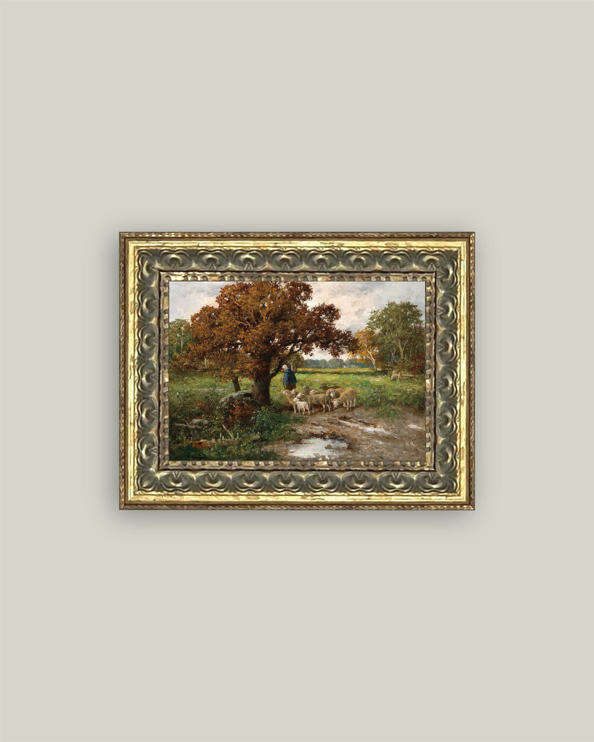 Shepherd with Flock: 7x5