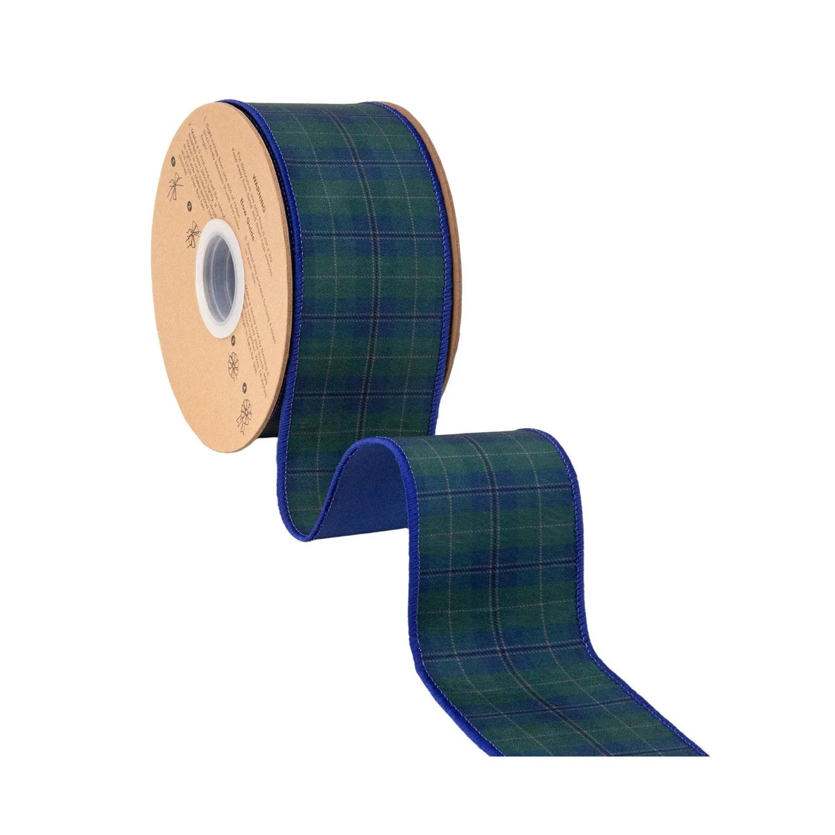 Wired Dupioni Ribbon | Blue/Green Classic Plaid