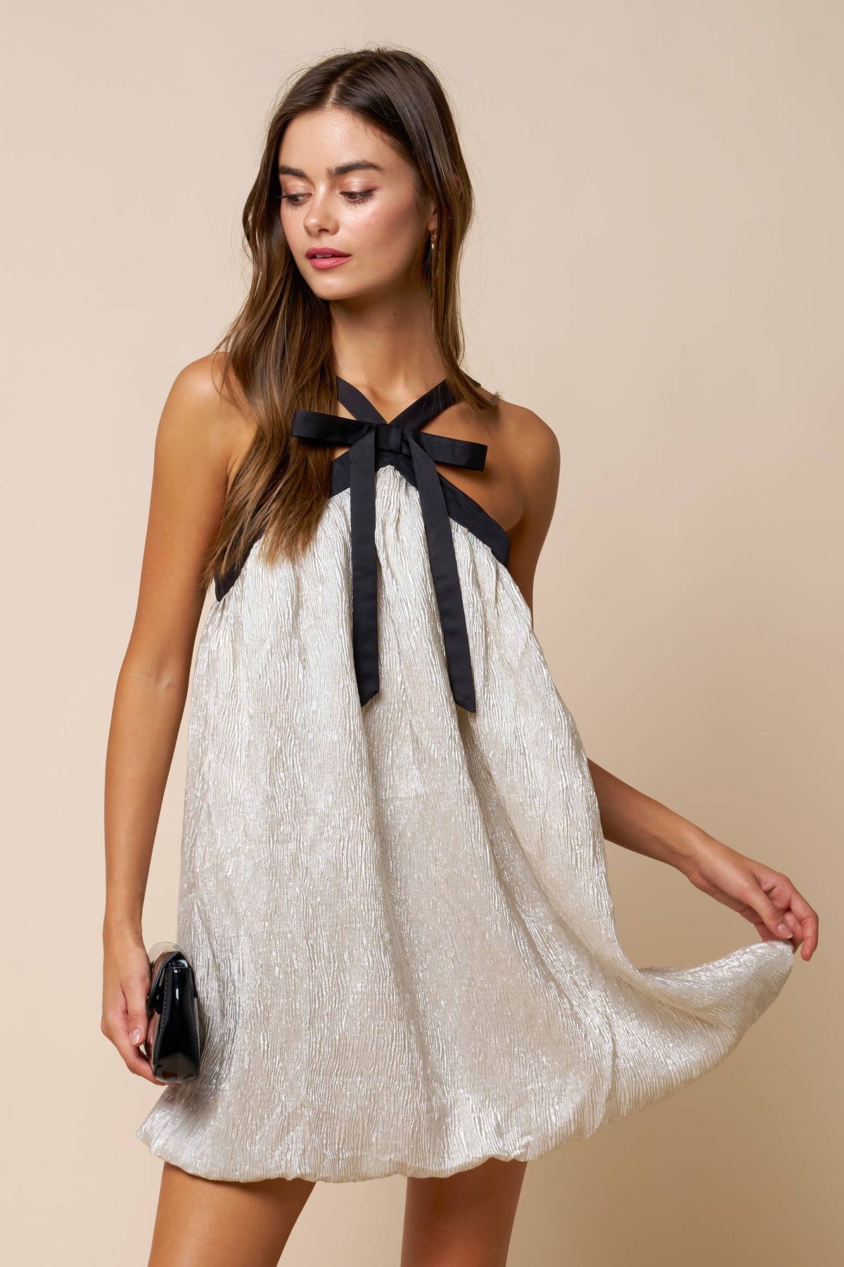 The Estelle Bow Mini Dress
