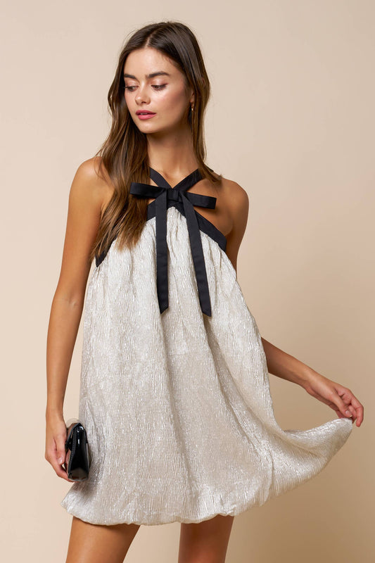 The Estelle Bow Mini Dress