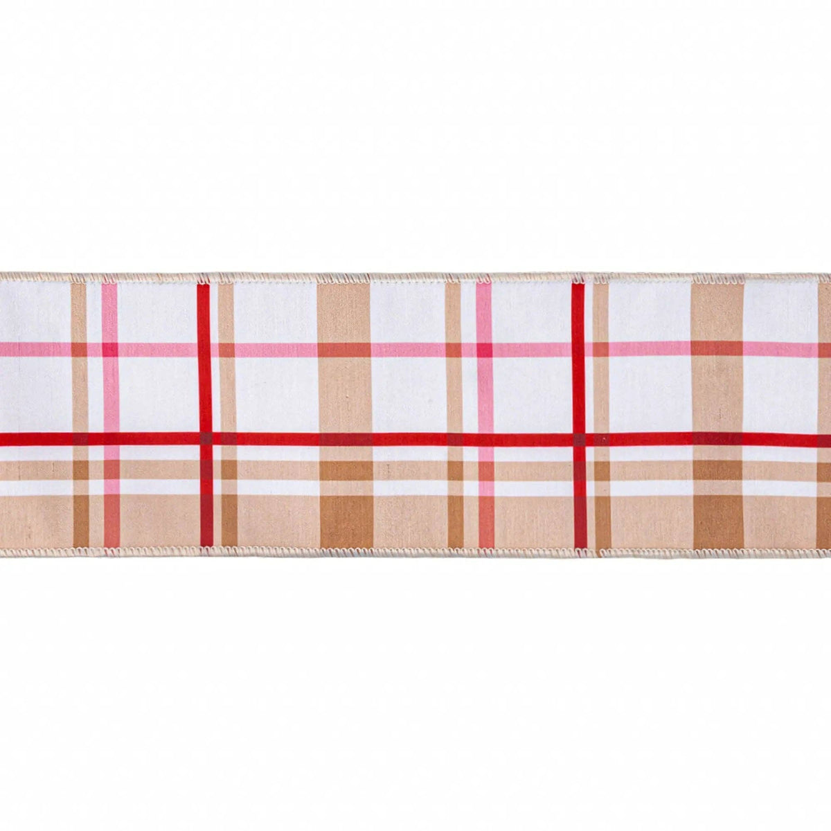 Wired Dupioni Ribbon | Gingerbread Plaid