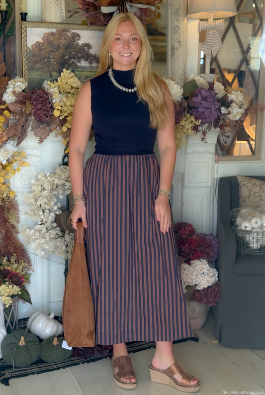 The Hadley Striped Midi Dress