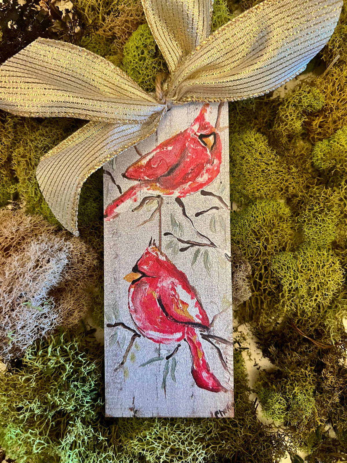 Christmas Ornament: Twin Winter Cardinals