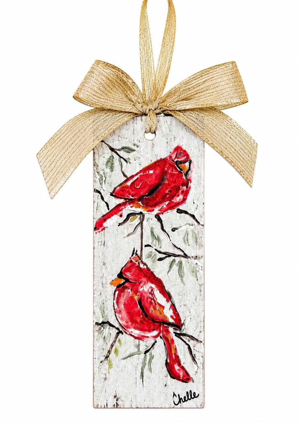 Christmas Ornament: Twin Winter Cardinals