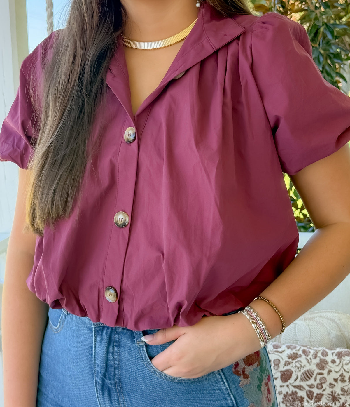 The Calloway Bubble Hem Top
