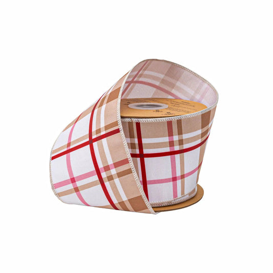 Wired Dupioni Ribbon | Gingerbread Plaid