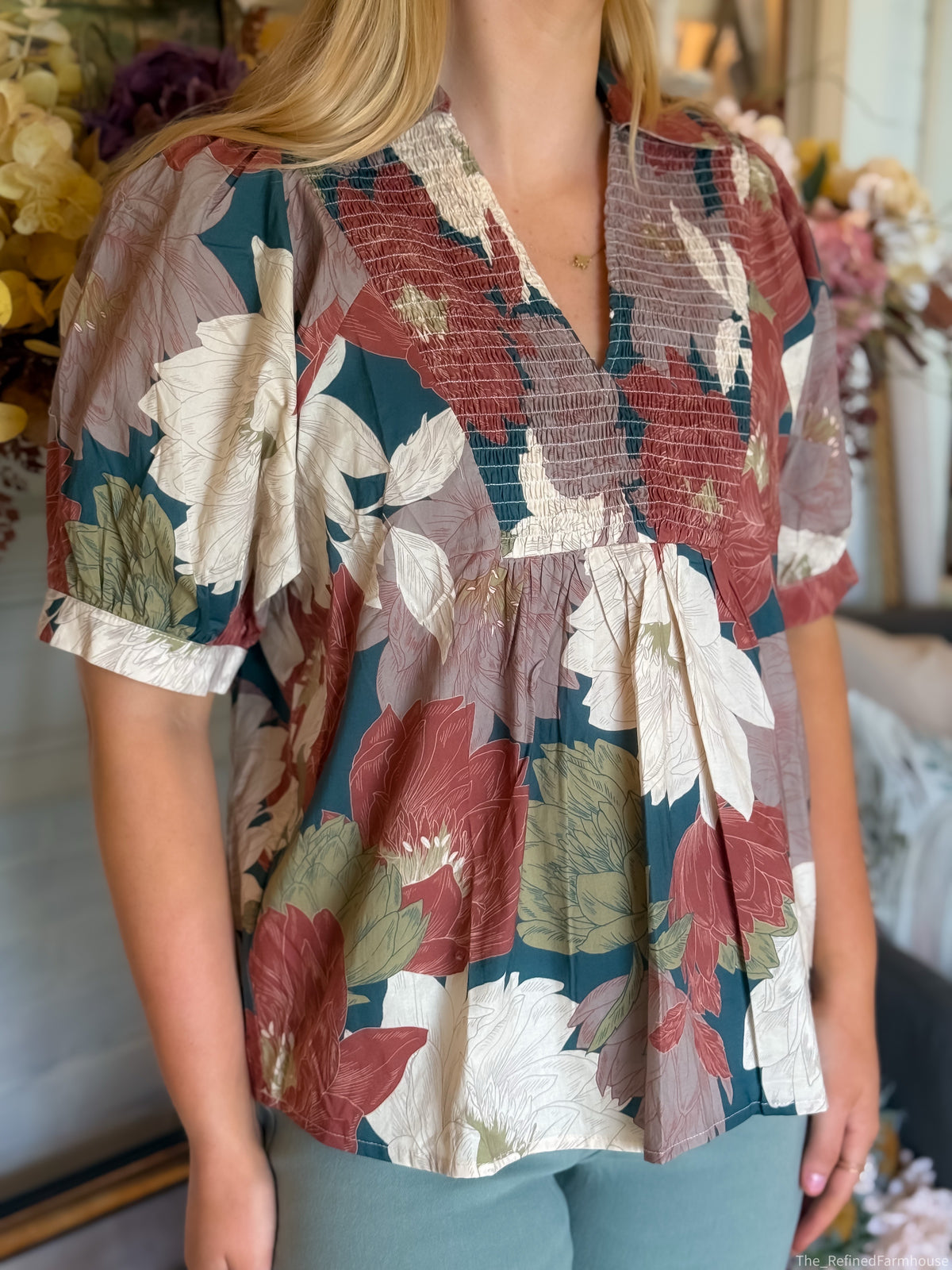 The Briar Floral Smocked Top