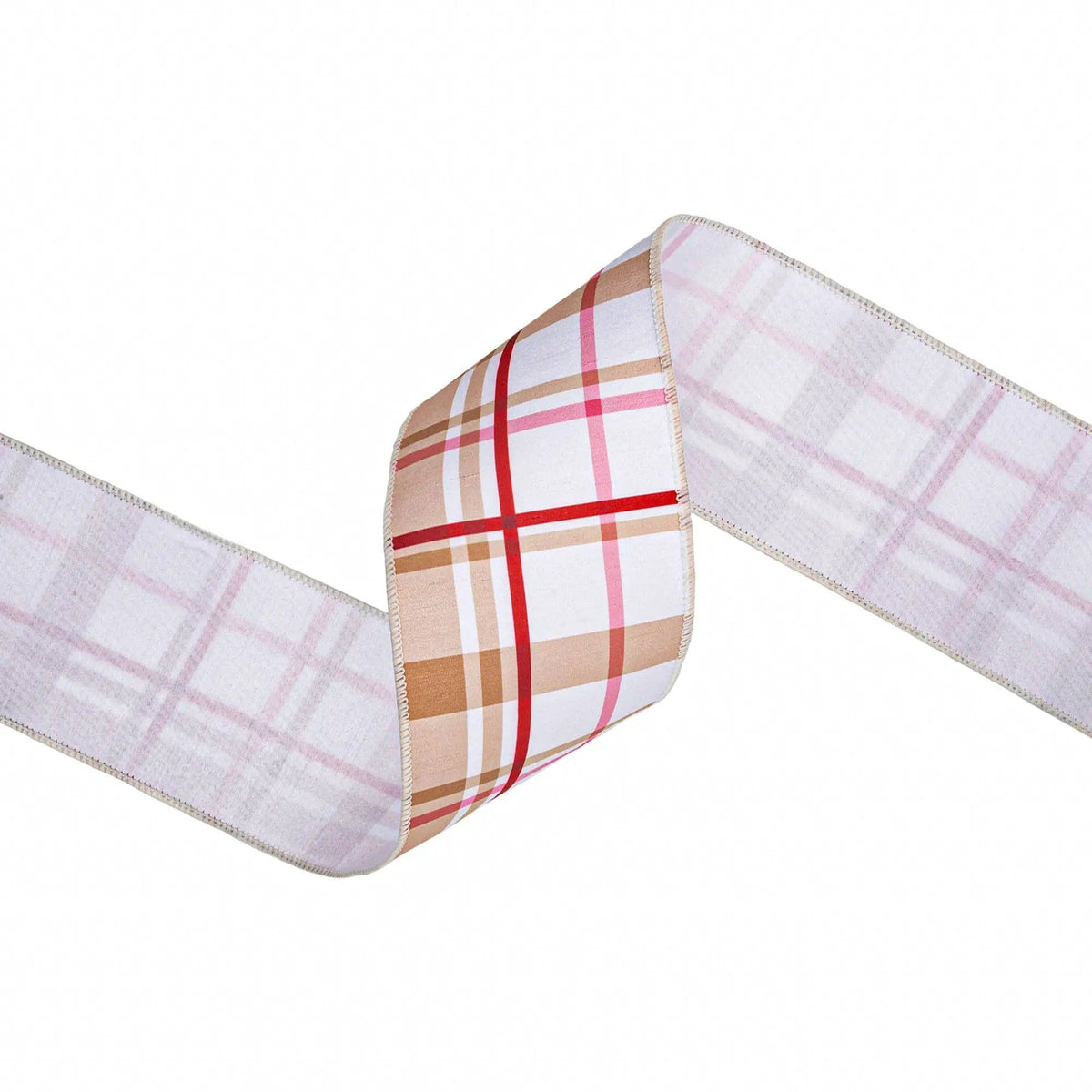 Wired Dupioni Ribbon | Gingerbread Plaid