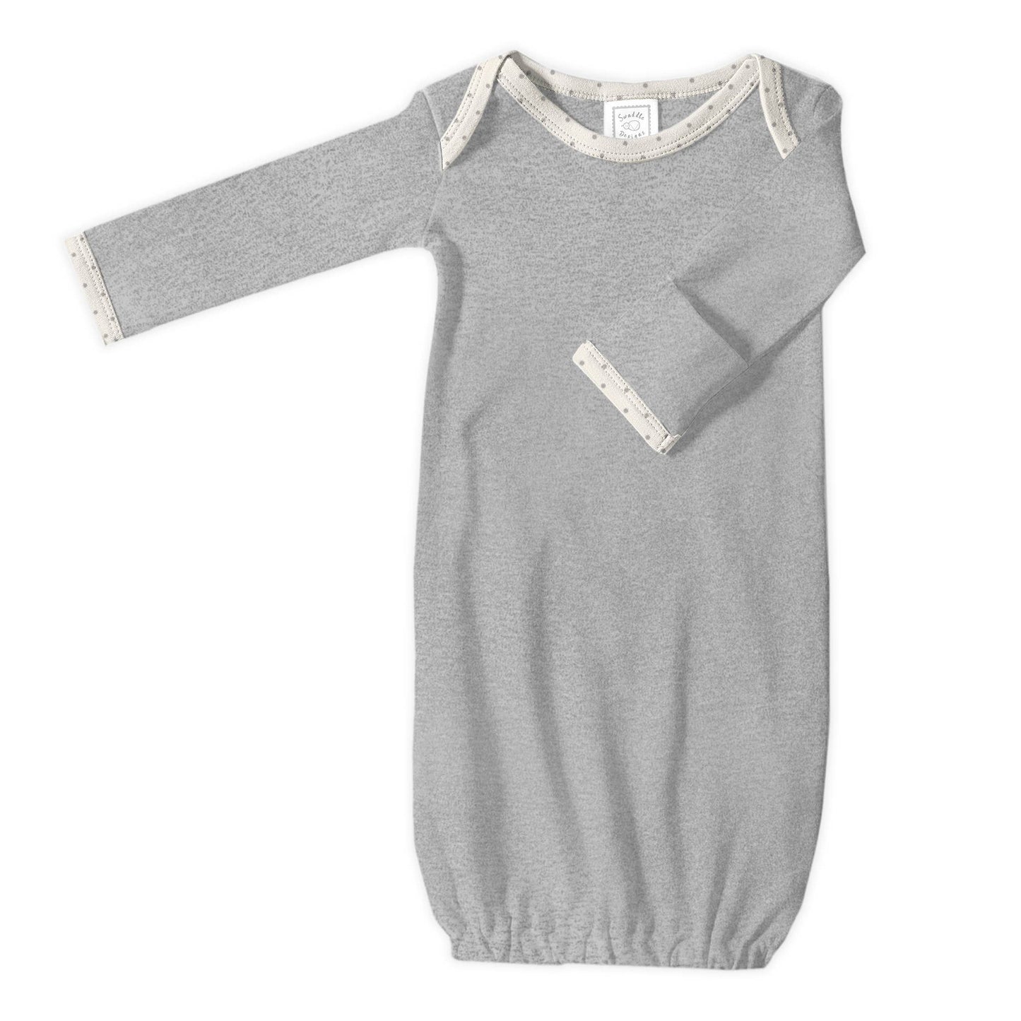 Pajama Gown, Heathered Gray, 0-3 Months