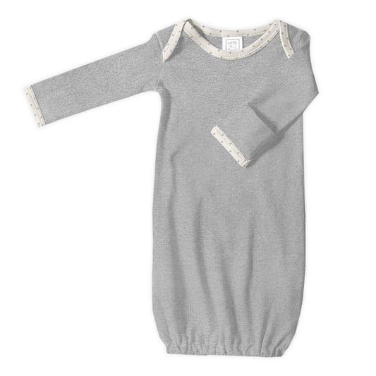 Pajama Gown, Heathered Gray, 0-3 Months
