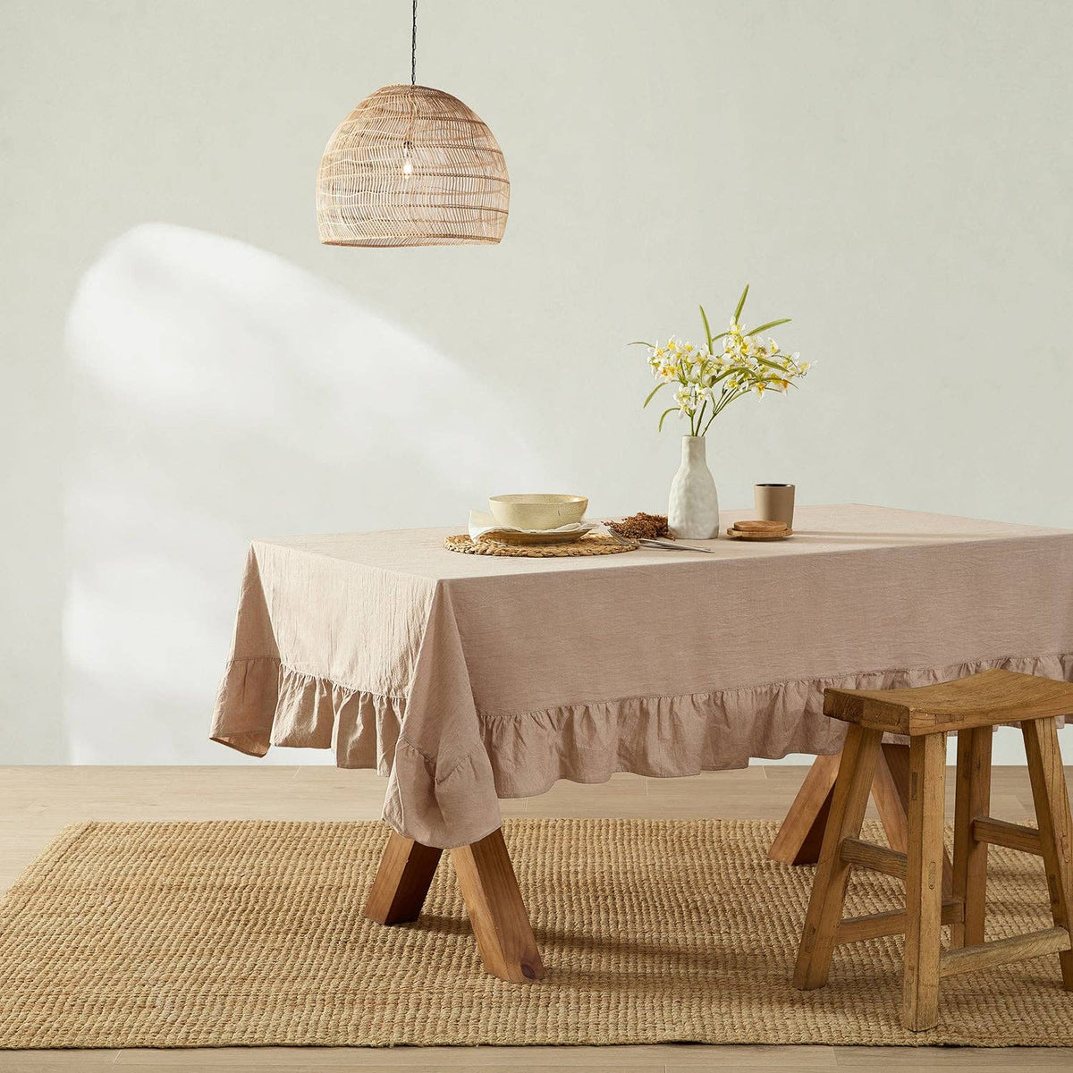 Corcovado Tablecloth (Natural): 60x102 inch