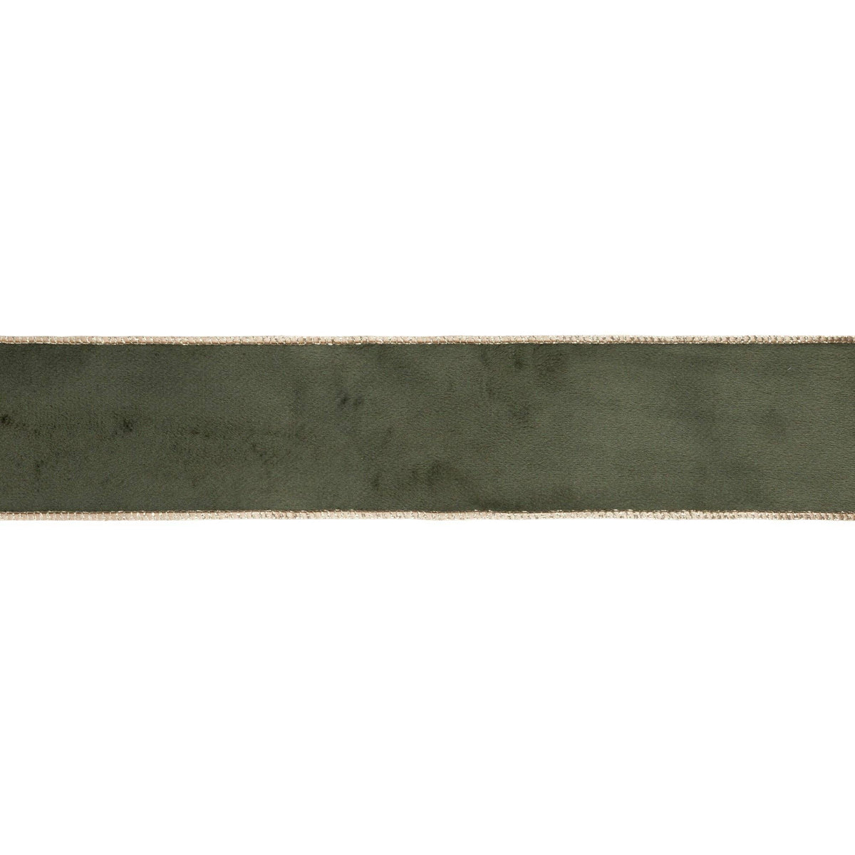2 1/2" Reversible Classic Velvet Wired Ribbon | Moss/Gold