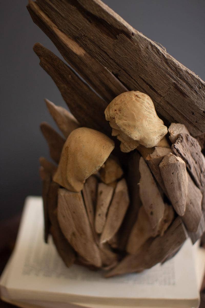 DRIFTWOOD MARY JOSEPH AND JESUS WITH WING