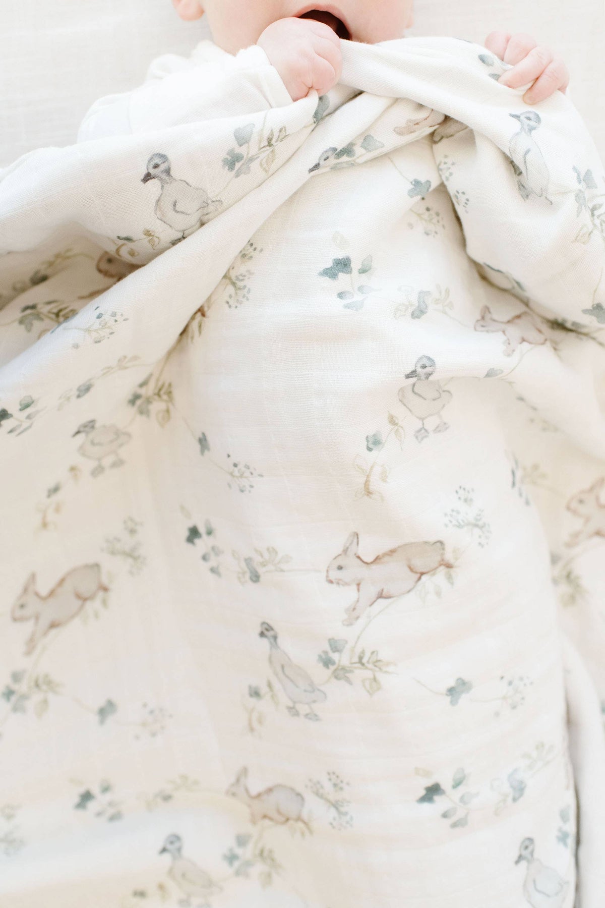 Organic Muslin Gauze Quilt Baby Blanket | Ivy Hollow Bunny