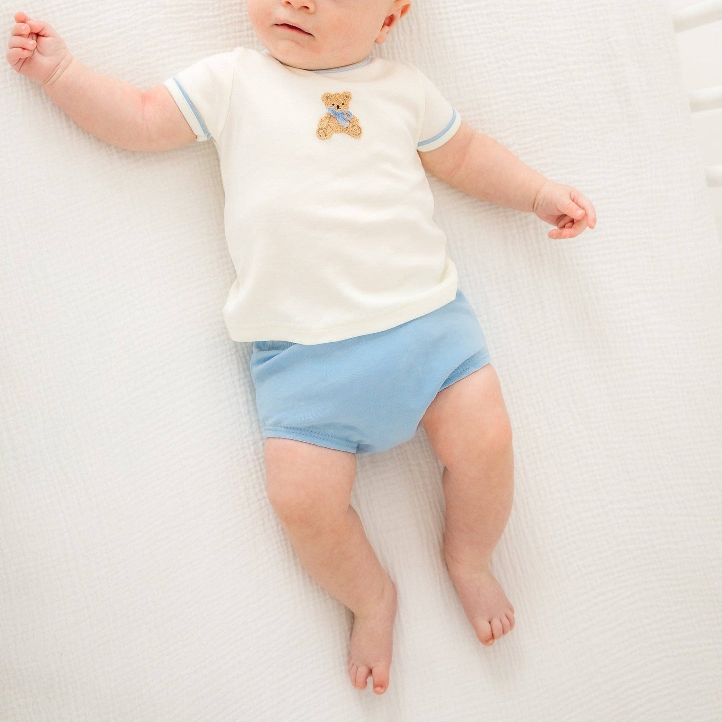 Bear Hugs Diaper Cover Set - Sky
