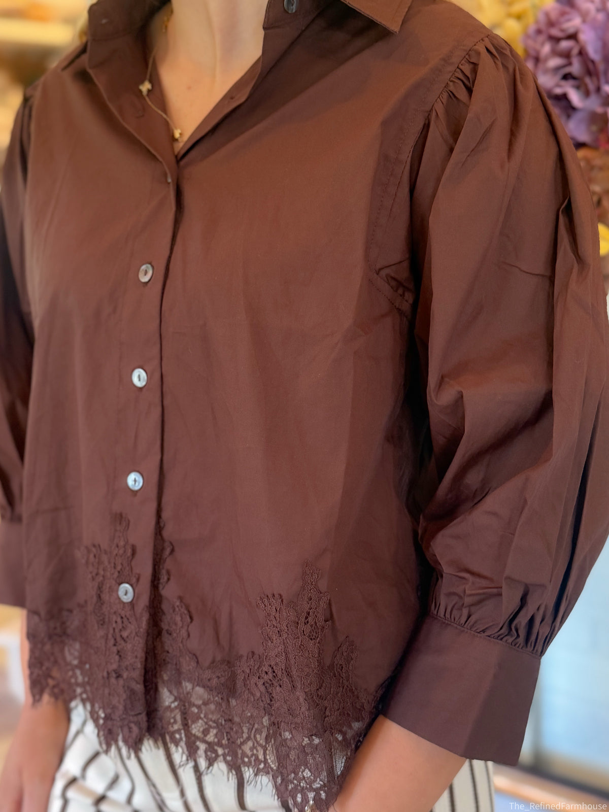 The Briar Lace Trim Top- Reg & Curvy