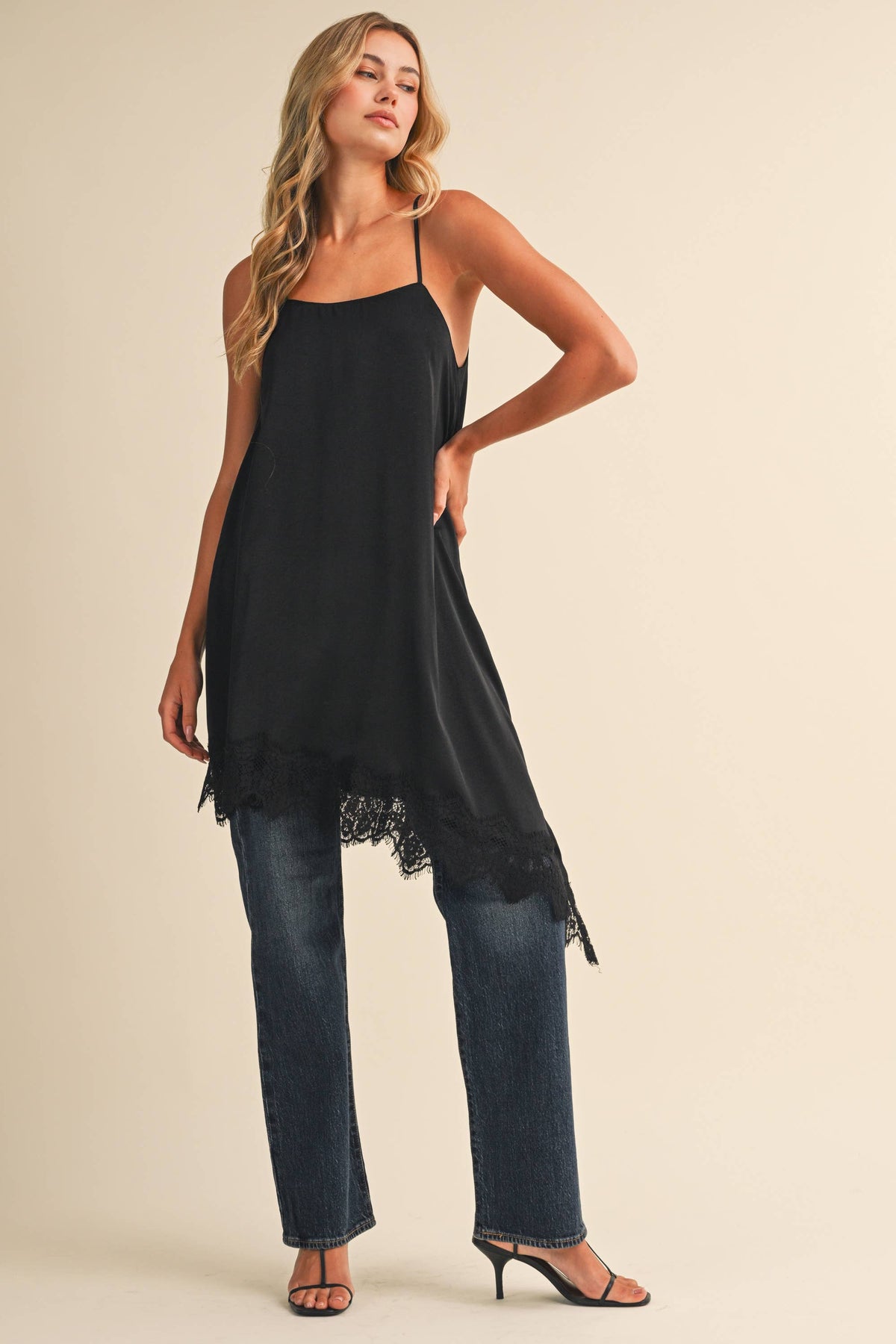 The Blaire Lace Trim Slip Dress