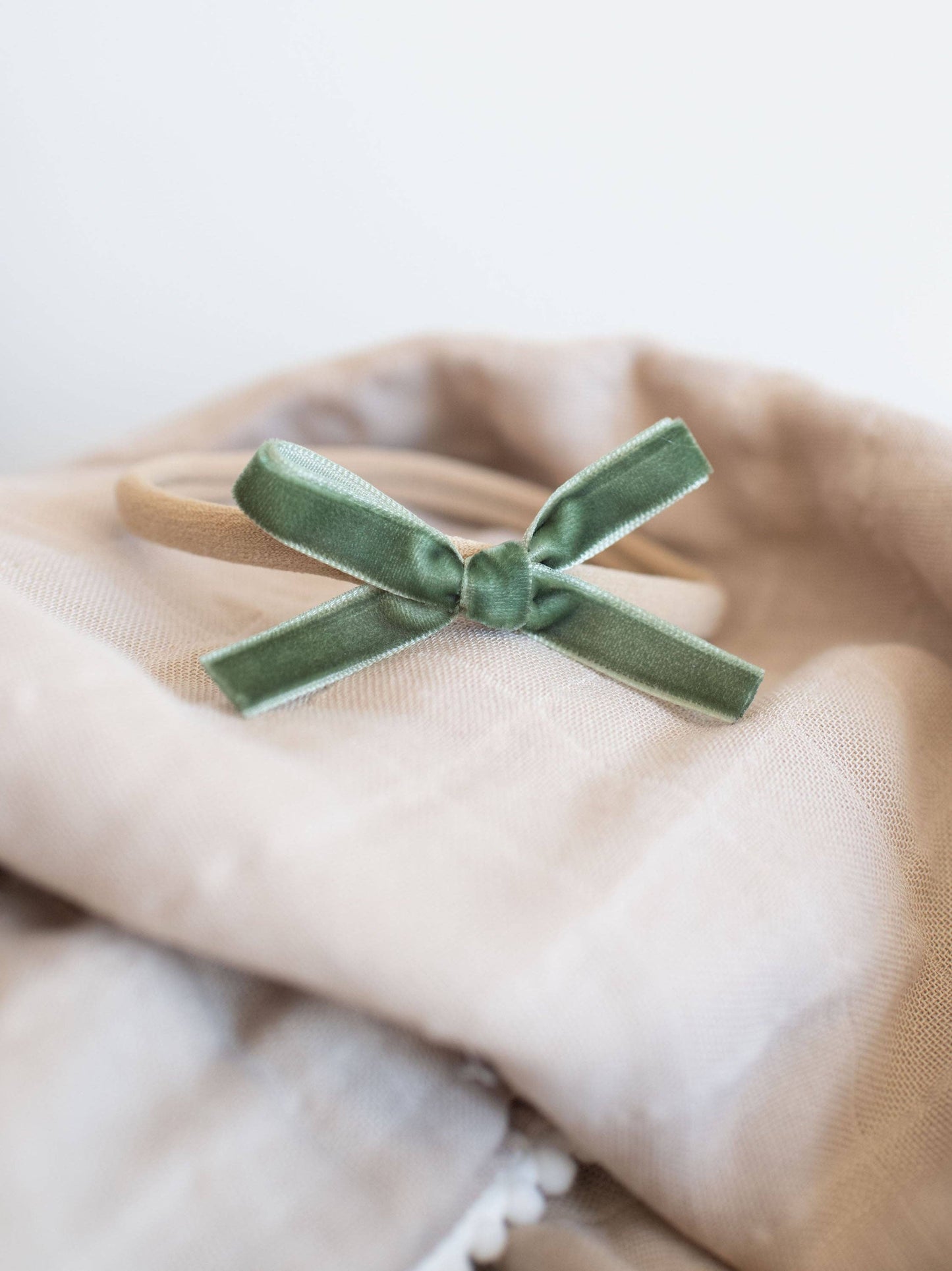Infant Nylon Headbands with Velvet Bows