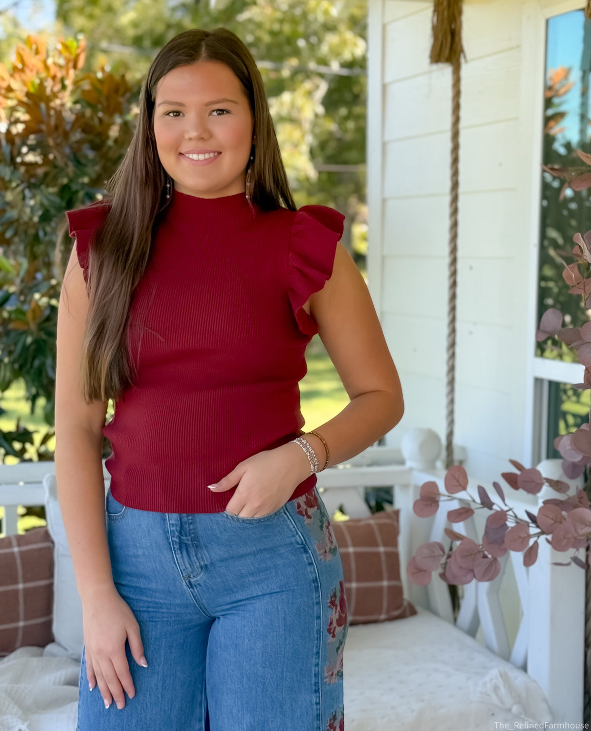The Everly Ruffle Knit Top