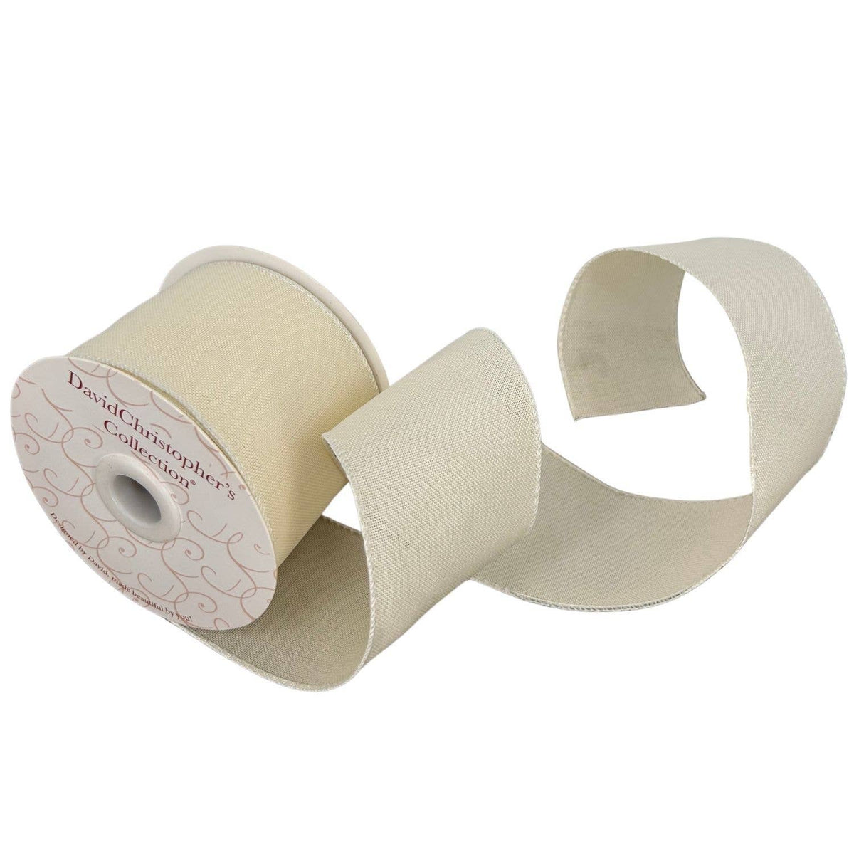 FauxLinen Ribbon 2.5" x 10yd - Cream