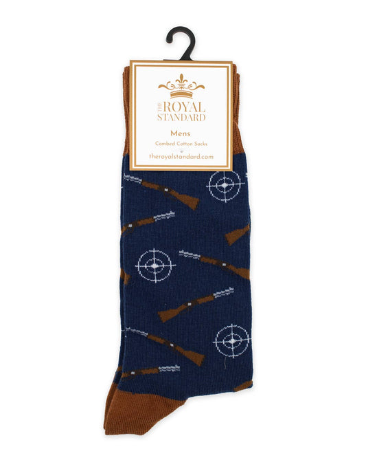 Men's Hunting Socks - Navy/Brown