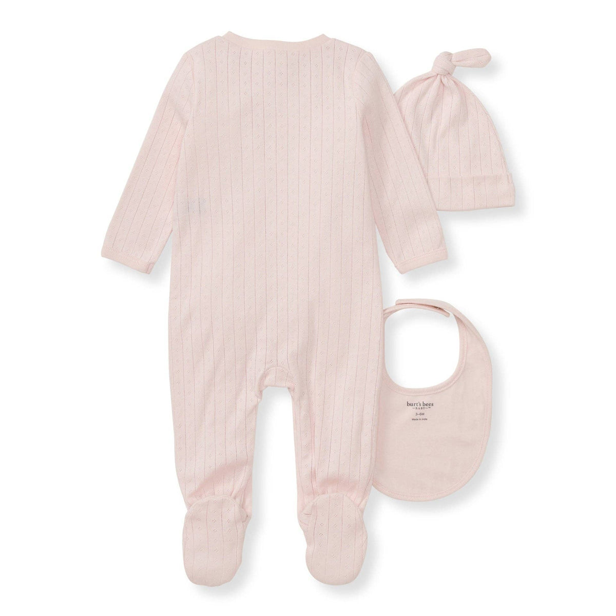 Organic Cotton Jumpsuit, Bib & Hat 3 Piece Set - Ranunculus