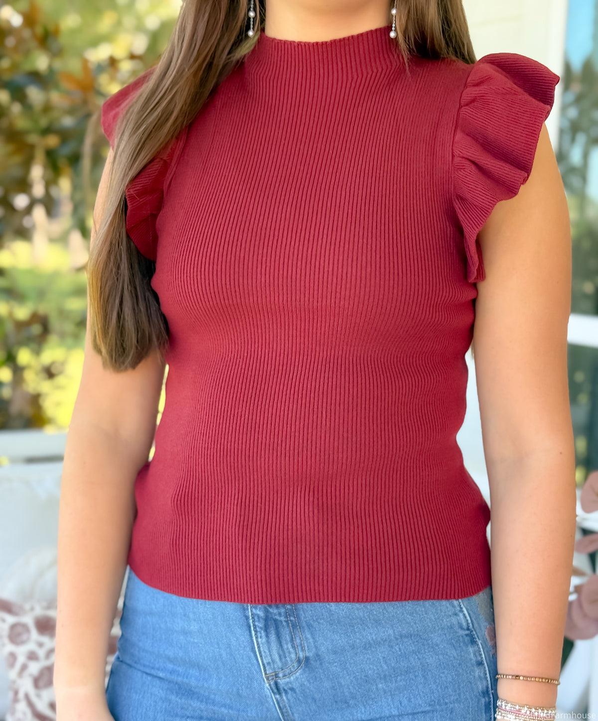 The Everly Ruffle Knit Top