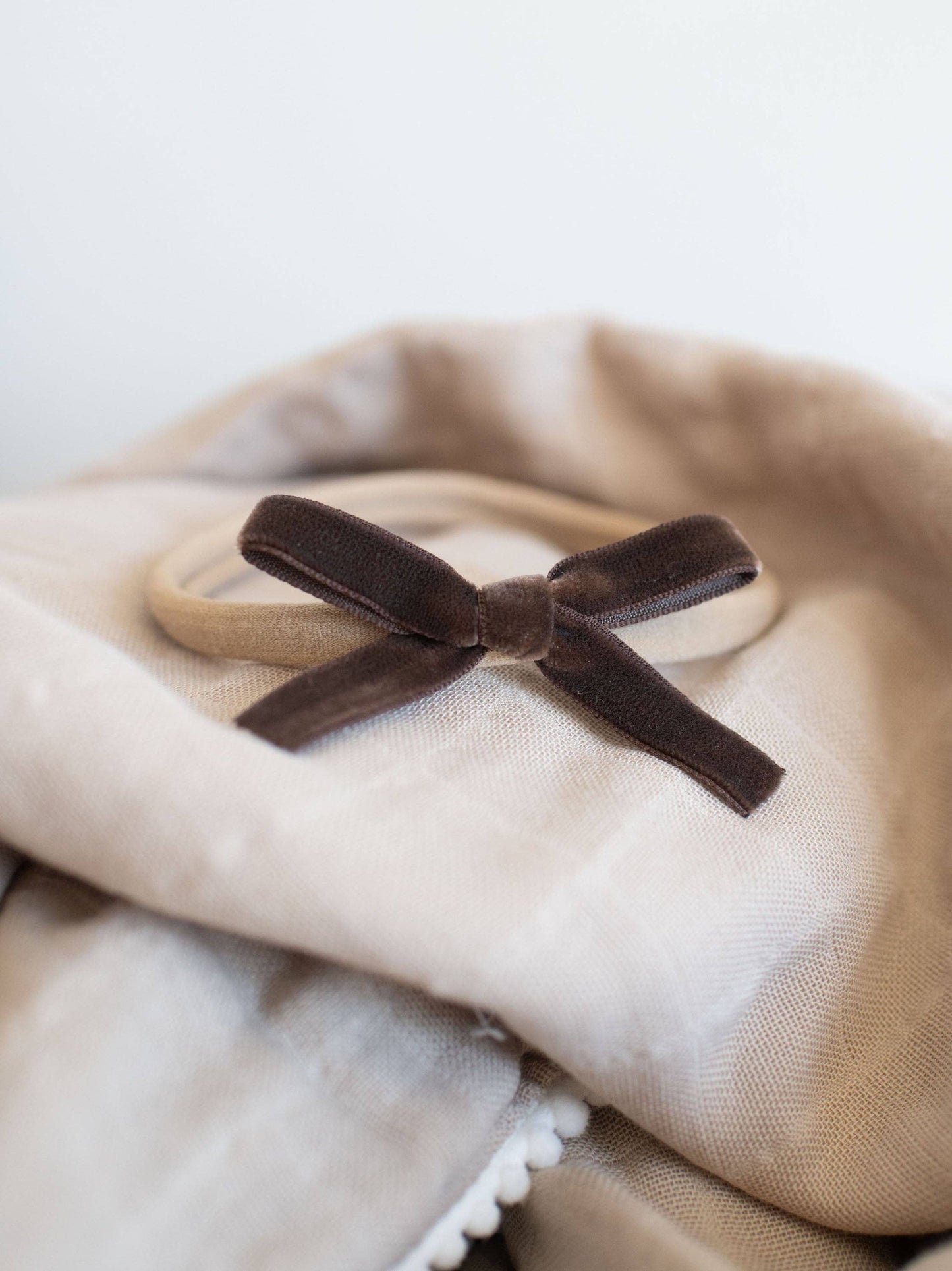 Infant Nylon Headbands with Velvet Bows