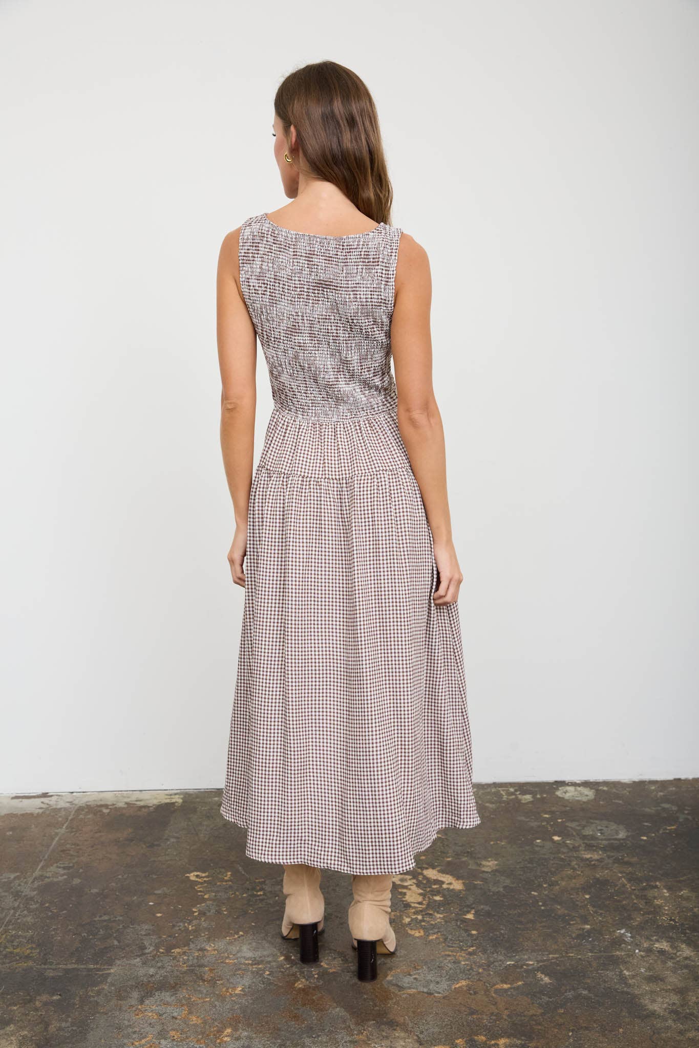 Porchside Gingham Midi Dress