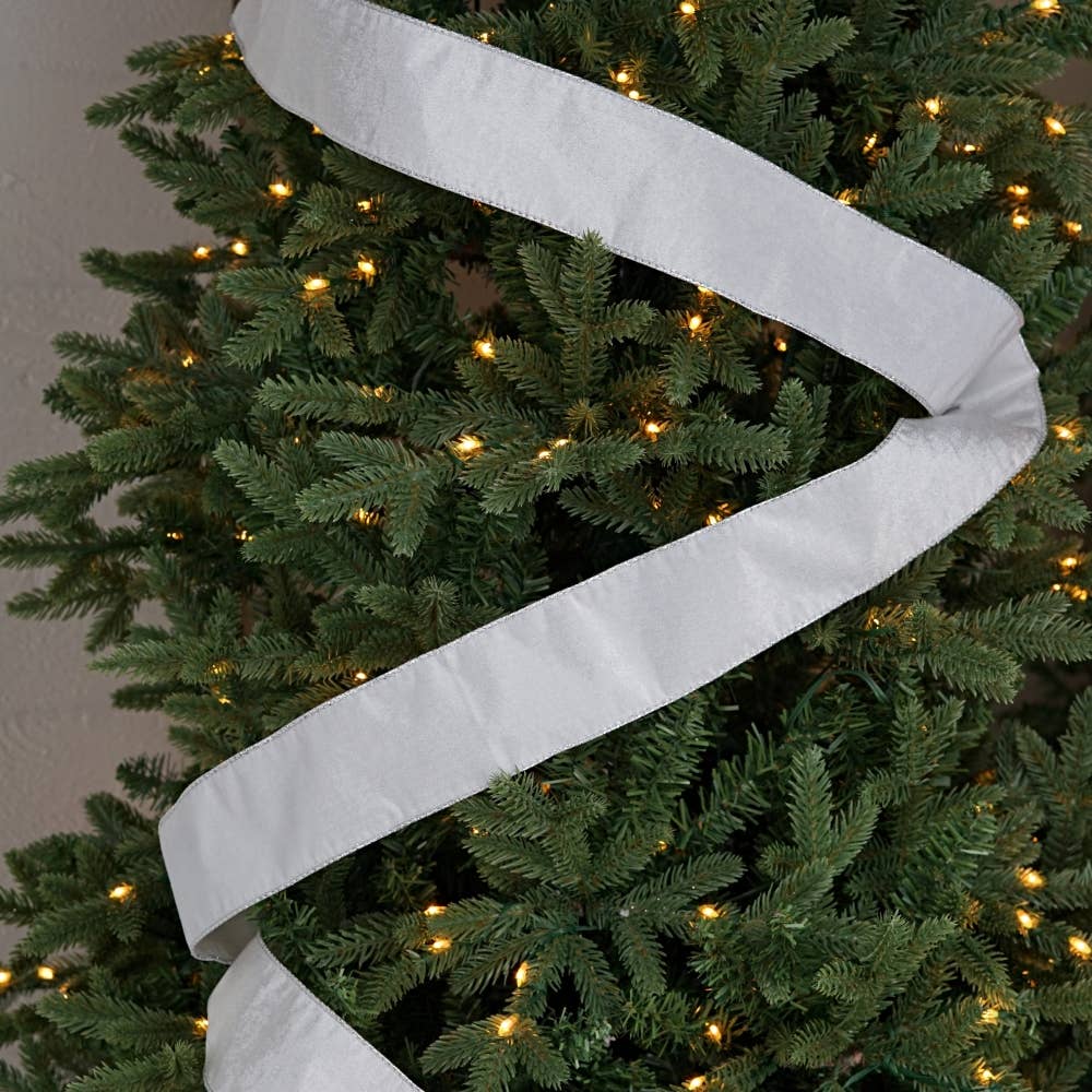 Platinum Velvet Wired Christmas Ribbon – 2.5" x 10 Yards