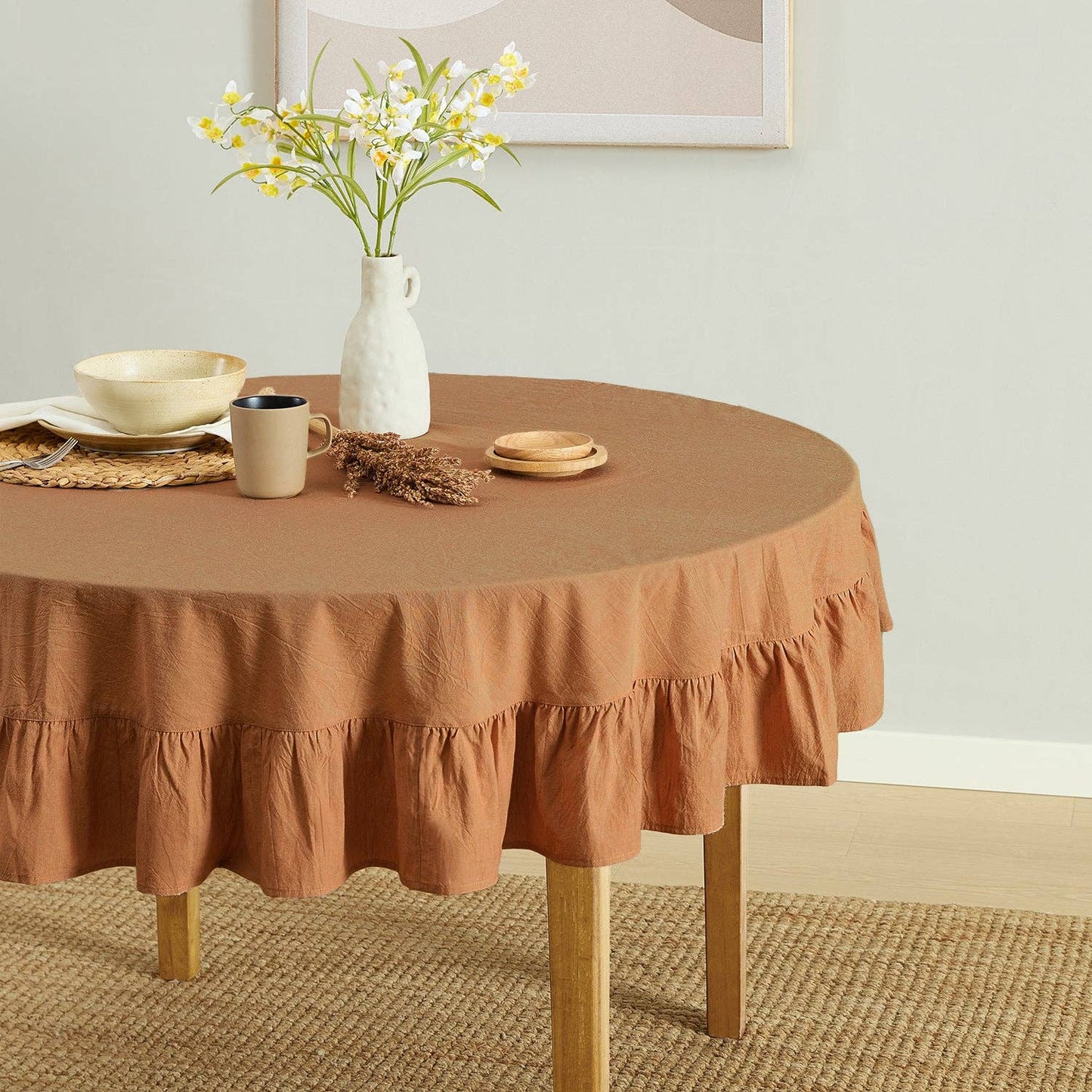 Corcovado Tablecloth (Cinnamon): 60" round