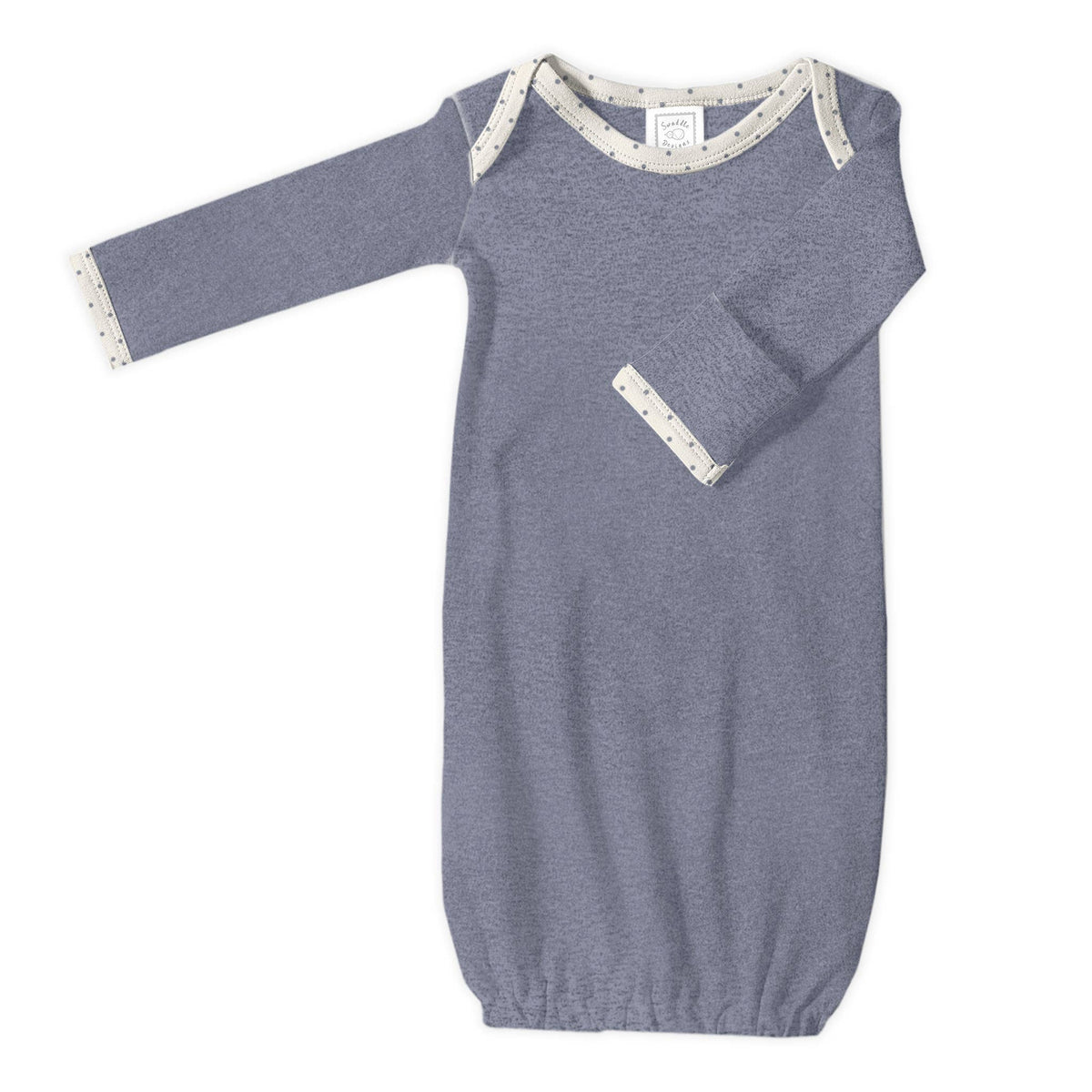 2pc Gift Set - Pajama Gown and Hat - Heathered Denim