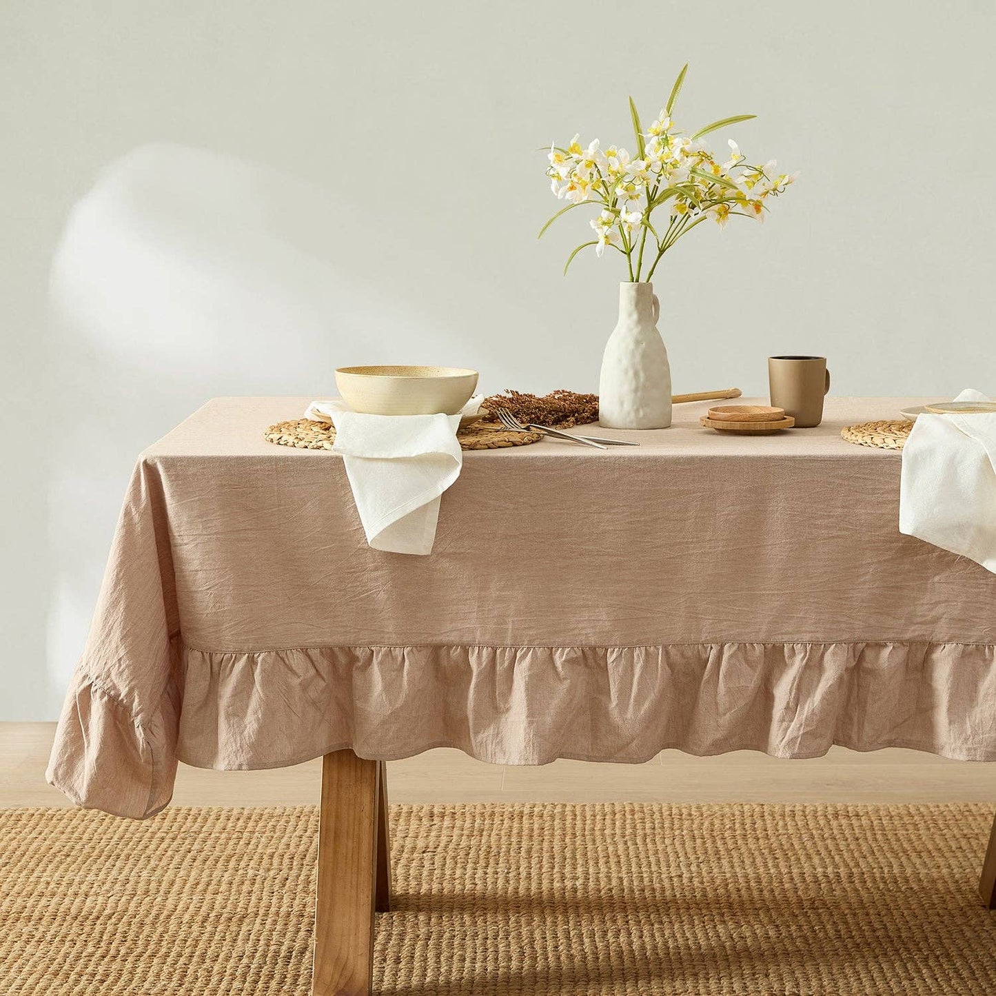 Corcovado Tablecloth (Natural): 60x102 inch