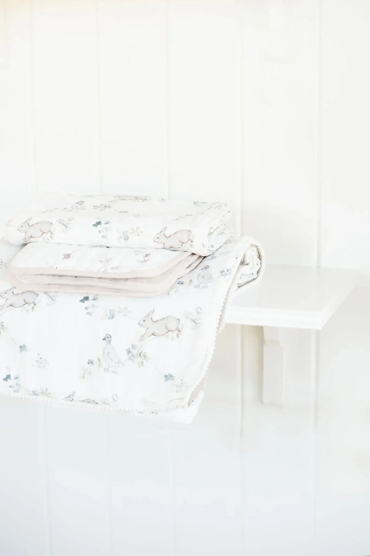 Organic Muslin Gauze Quilt Baby Blanket | Ivy Hollow Bunny