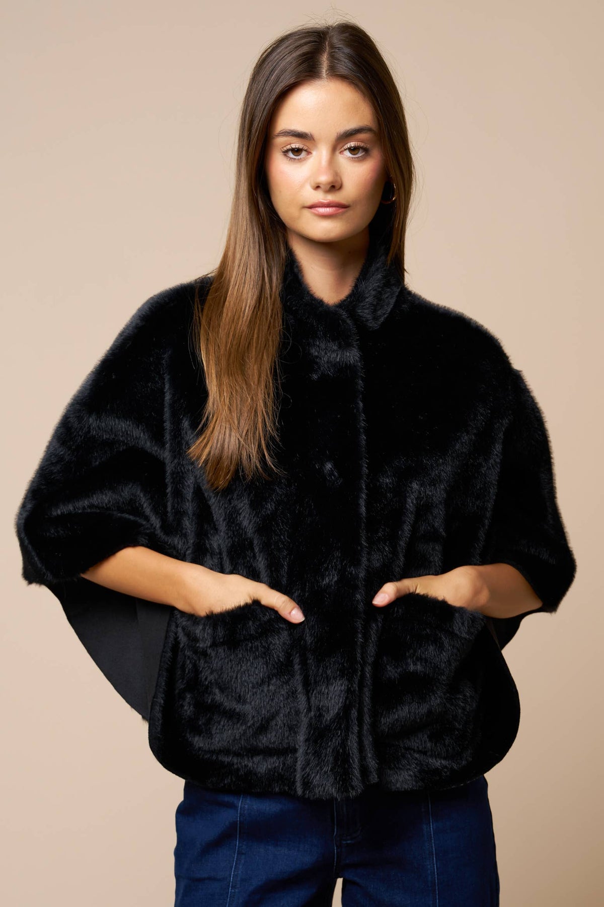 The Astor Faux Fur Cape