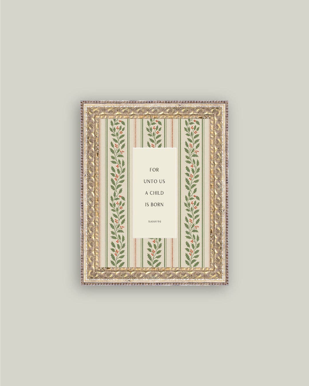 A Child is Born Framed Antique Art