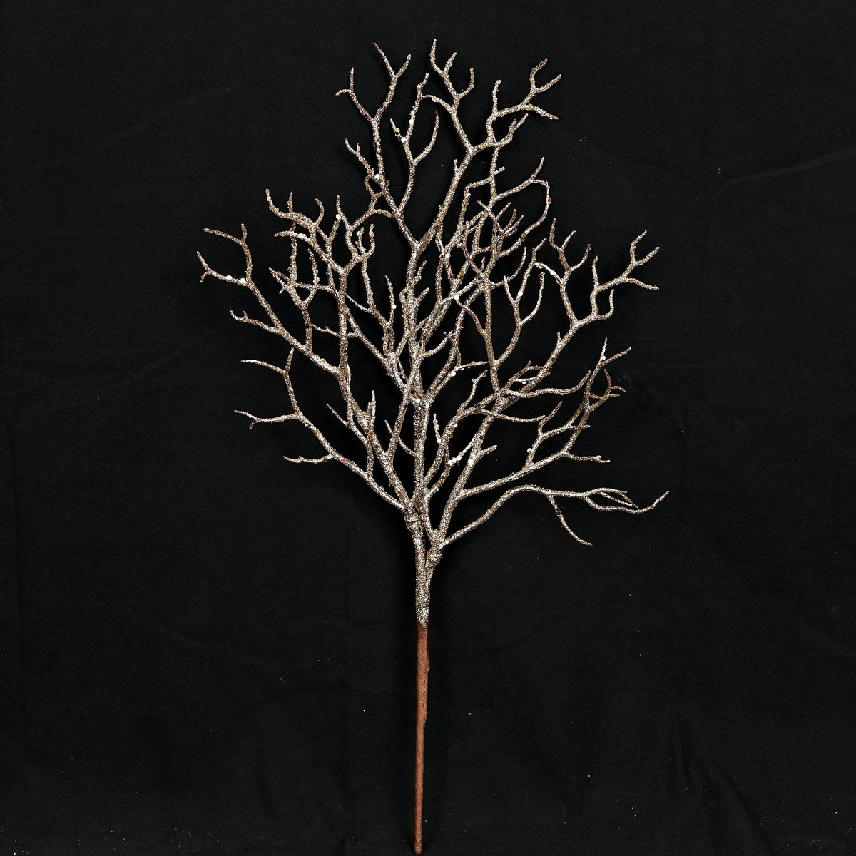 Champagne Glittered Twig Christmas Spray – 20"