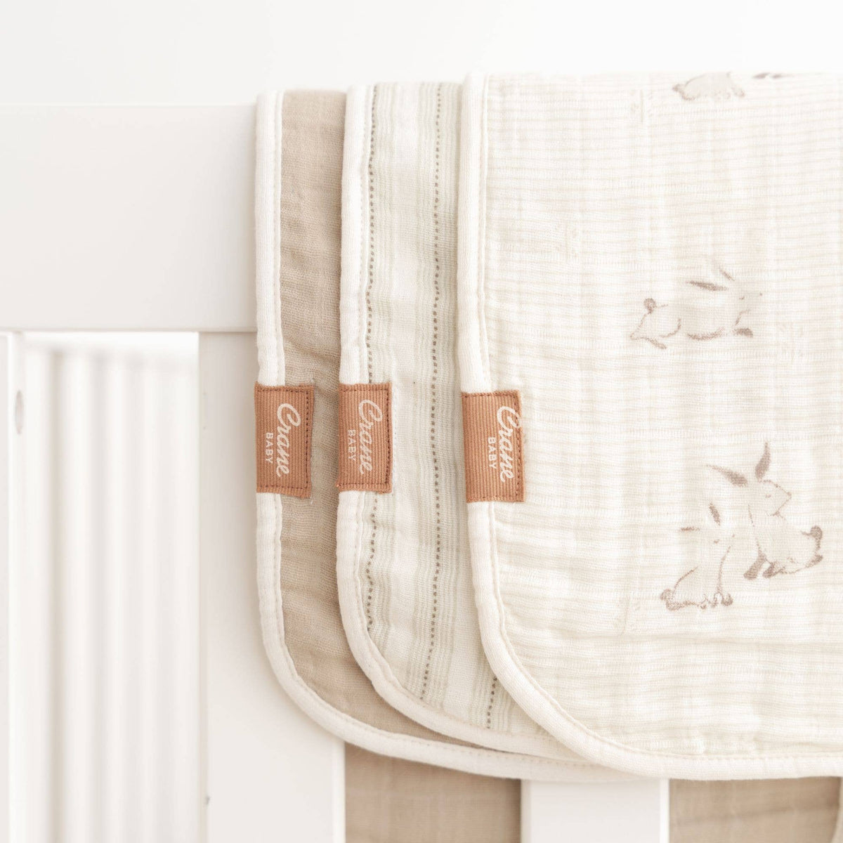 Organic Cotton 3-pc. Bunny Burp Cloth Set