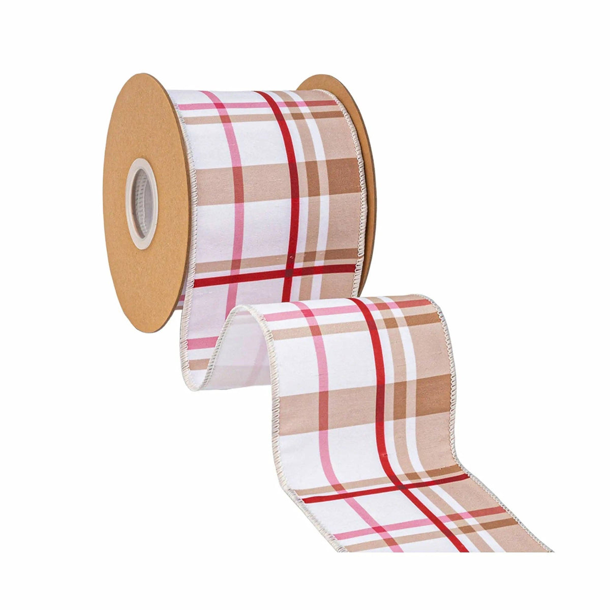 Wired Dupioni Ribbon | Gingerbread Plaid