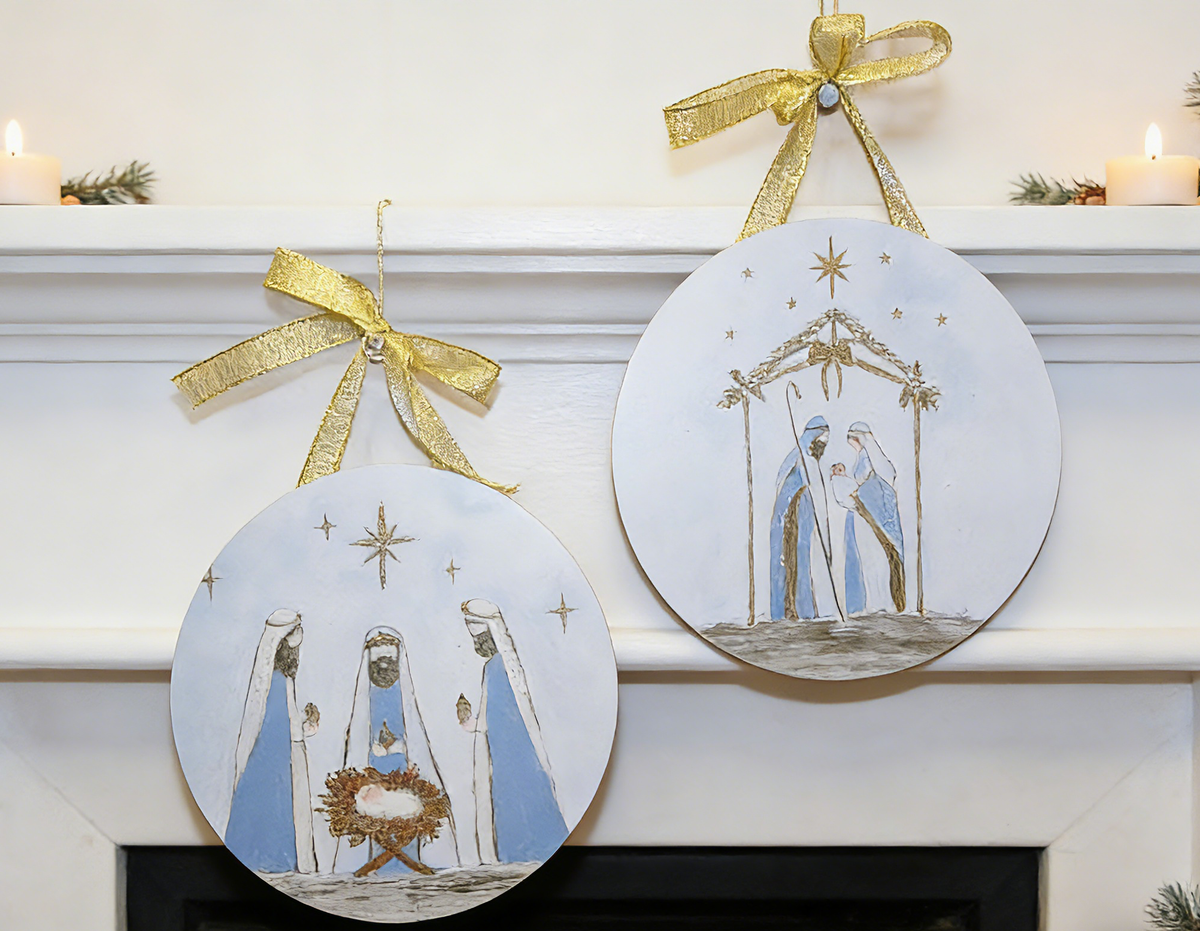 Round Nativity Ornament-2 styles