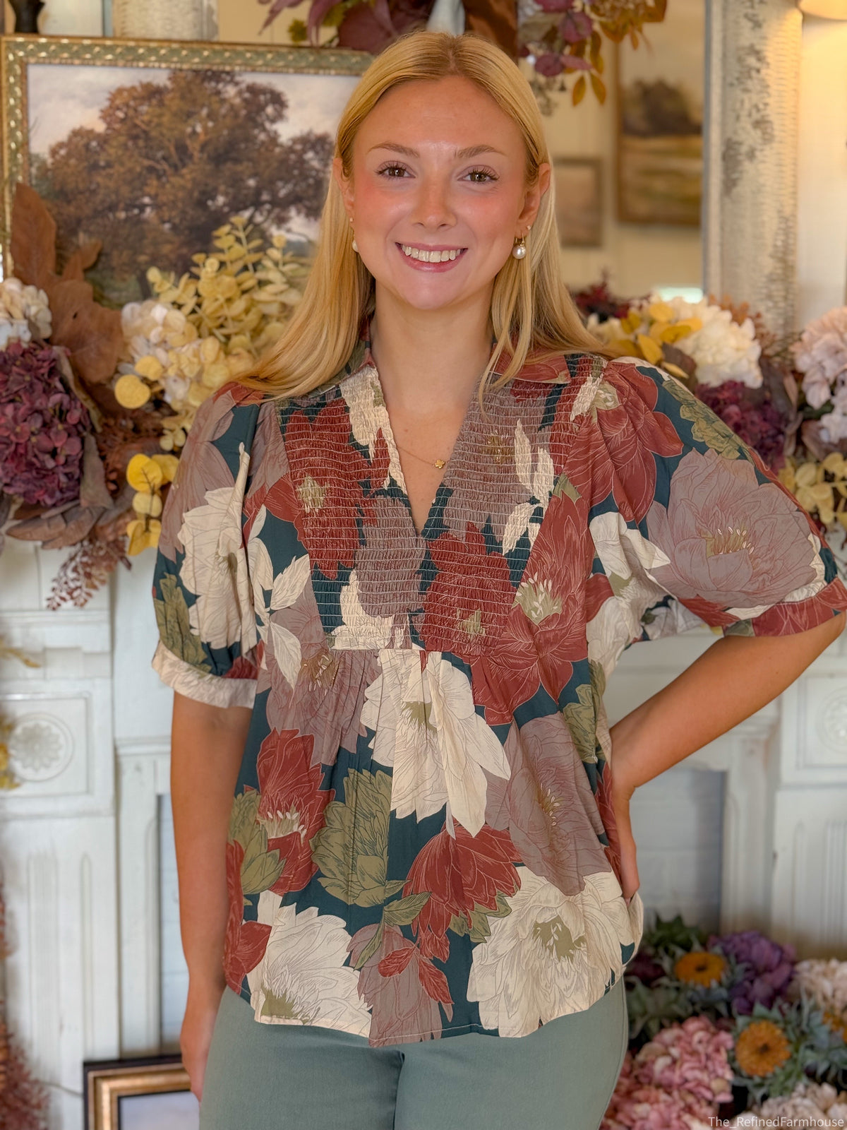 The Briar Floral Smocked Top