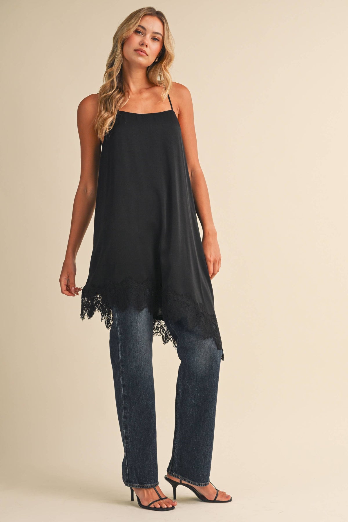 The Blaire Lace Trim Slip Dress